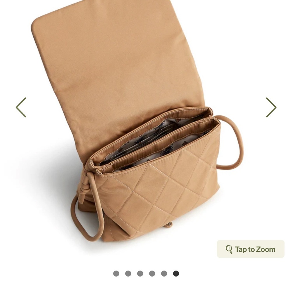 Vera Bradley Tan Quilted Crossbody Bag Baird Hipster in Tiger’s Eye - Picture 5 of 7